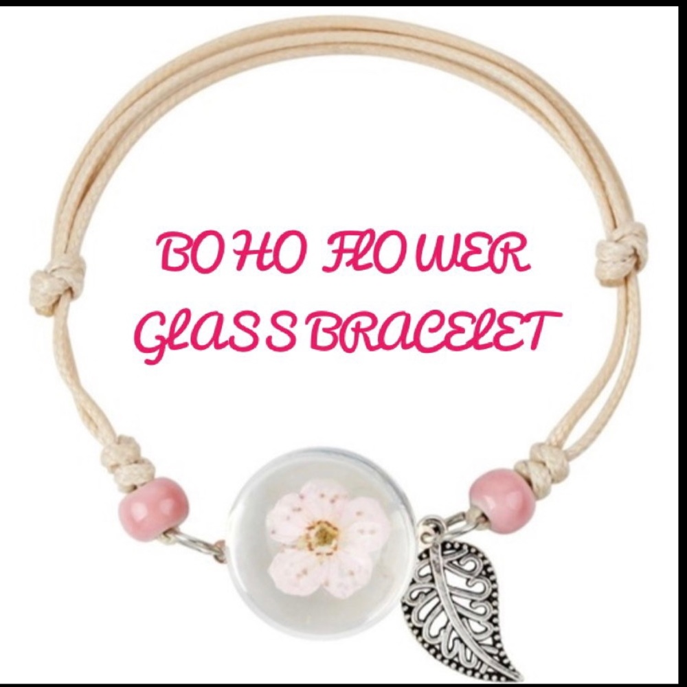 SANTAš
CLEARANCEšSALE BOHO FLOWER GLASS BANGLE - Picture 1 of 2